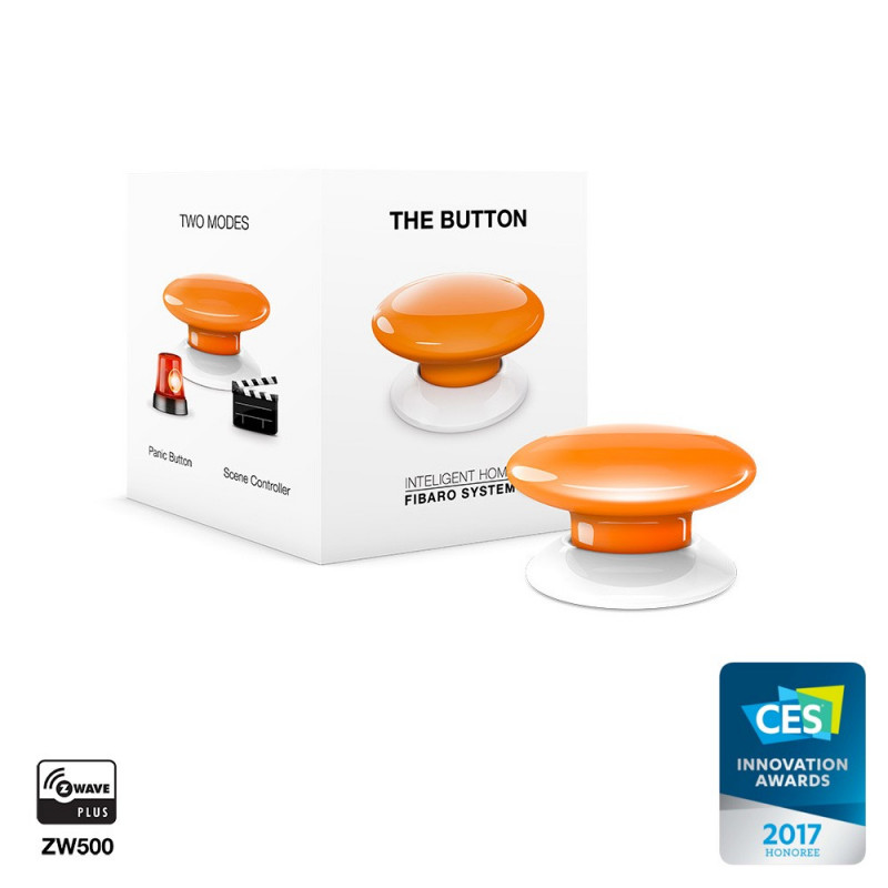 REFURBISHED - FIBARO - The Button Z-Wave+ ZW5 - Orange