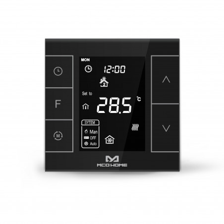 MCOHOME - Thermostat pour chauffage électrique Z-Wave+ MH7H-EH2, noir