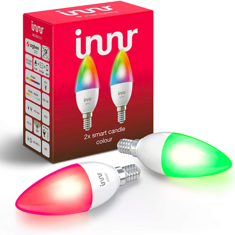 Innr E14 - Pack de 2 ampoules LED ZigBee connectée couleur