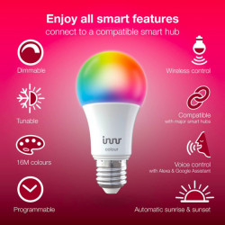 INNR - Connected bulb type E27 - ZigBee 3.0 - Pack of 2 bulbs - Multicolor RGBW + White adjustable - 2200K to 6500K