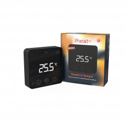 HEATIT CONTROLS - Z-TEMP2 Z-Wave+ thermostat for waterbased heating, black