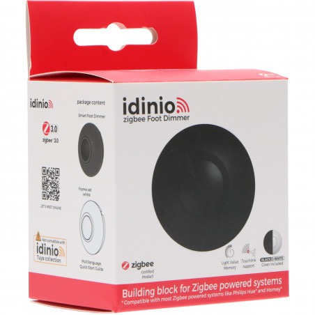 IDINIO - Zigbee LED Foot Dimmer Black+White (Philips Hue compatible)