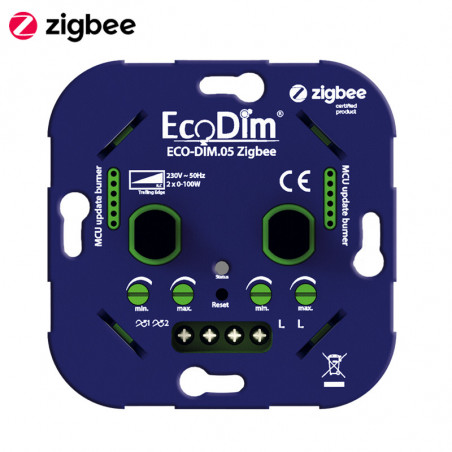 ECODIM - Dual smart LED rotary dimmer Zigbee 3.0 2x 100W ECO-DIM.05