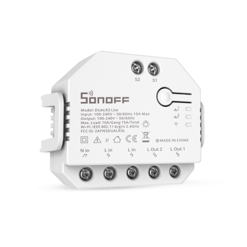 SONOFF - 2 channel WIFI ON/OFF smart switch DUALR3LITE