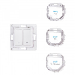 SHELLY - Interrupteur mural double pour micromodule Shelly Wall Switch 2 (blanc)