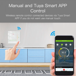 MOES - TUYA White WIFI smart thermostat for electric underfloor heating 16A