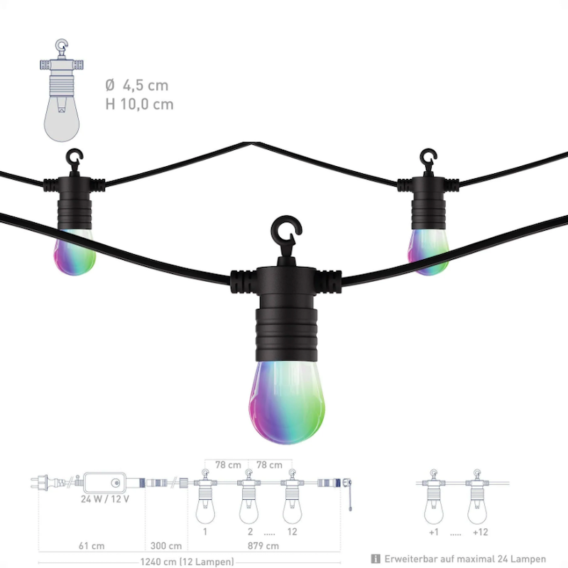 TINT - Guirlande lumineuse LED d'extérieur intelligente Stella