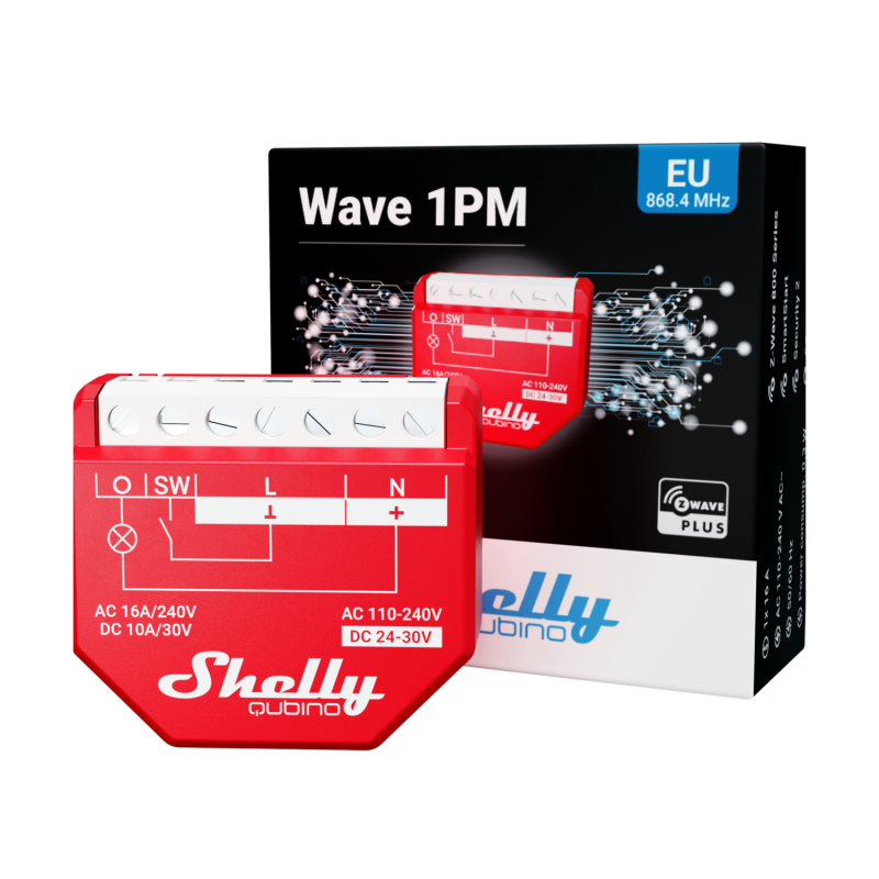 Micromodule commutateur Z-Wave+ 800 Shelly Wave 1PM - SHELLY QUBINO
