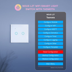 Pre-installed Tasmota WIFI touch smart switch - 2 channels - NOUS