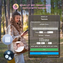 Pre-installed Tasmota WIFI touch smart switch - 2 channels - NOUS
