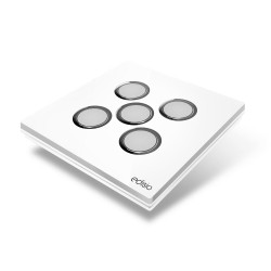 EDISIO - Interrupteur Elegance Blanc 5 Touches Base Blanche
