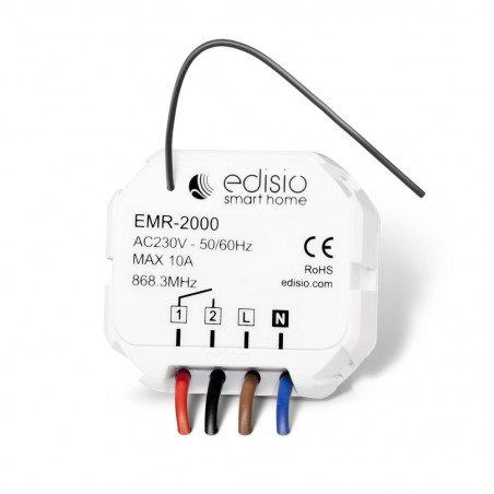 EDISIO - Récepteur 868,3 MHz Marche/Arrêt ou Impulsionnel - 10A MAX