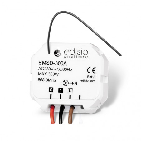 EDISIO - Récepteur 868,3 MHz Marche/Arrêt/Dimmer - sans neutre